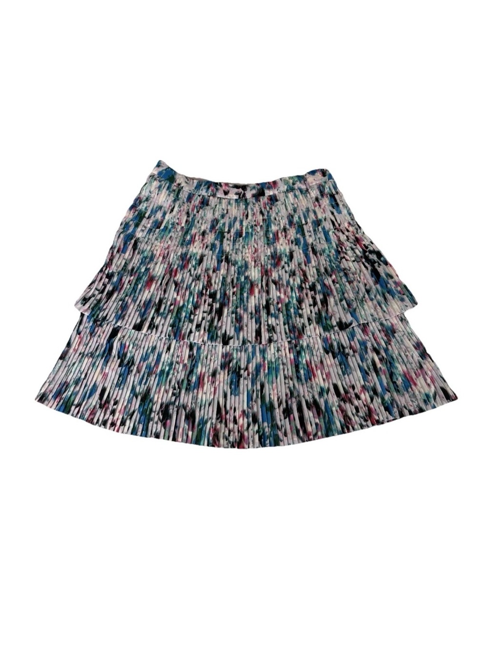 J. Crew Lavender Waistband Multicolor Pleated Midi Skirt